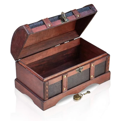Brynnberg 15"x9.1"x10.6" Wooden Antique Treasure Chest Storage Box - Lockable 4 Brynnberg 15"x9.1"x10.6" Wooden Antique Treasure Chest Storage Box - Lockable - Image 4