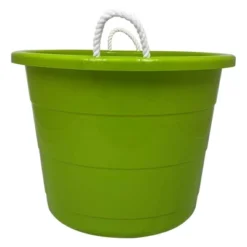 Homz 17 Gallon Indoor Outdoor Storage Bucket W/Rope Handles For Sports Equipment, Party Cooler, Gardening, Toys And Laundry, Bold Lime Green (2 Pack) -IRIS Storage Deals Store GUEST ca646d04 8377 484b 83d9 c72006de66ed