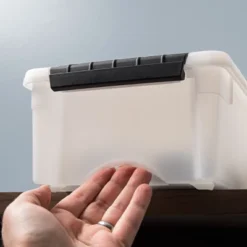 IRIS 19, 32, And 53 Quart Stack & Pull Box, Clear With Black Handles, Nestable And Stackable -IRIS Storage Deals Store GUEST ca885a40 5b51 4343 9d52 184b1e97f3b3