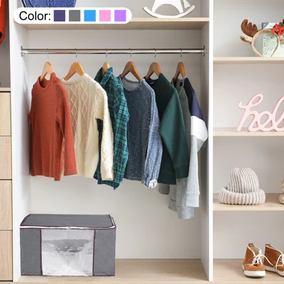 Unique Bargains Foldable Reinforced Handle Sturdy Zippers Closet Organizer Clothes Storage Bags 5 Unique Bargains Foldable Reinforced Handle Sturdy Zippers Closet Organizer Clothes Storage Bags - Image 5