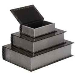 Vintiquewise Set Of 3 Velvet Vintage Storage Wooden Antique Classic Decorative Book Box Holder -IRIS Storage Deals Store GUEST ca960baa 85e2 4648 b3a3 b39e95073cca