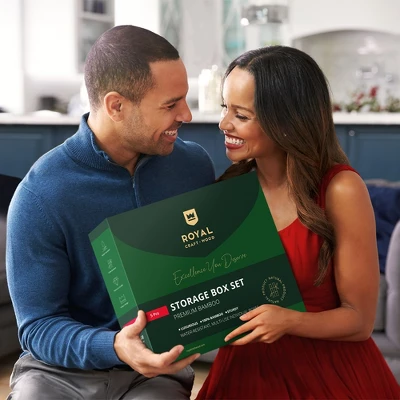 Royal Craft Wood Universal Bamboo Storage Box Set 5 Royal Craft Wood Universal Bamboo Storage Box Set - Image 5