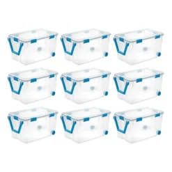 Sterilite 120qrt. Multipurpose Clear Plastic Storage Container Box With Latching Lids And 2 Rear Wheels -IRIS Storage Deals Store GUEST cb33a041 f29d 4092 9dbd 00a0fa6152a7