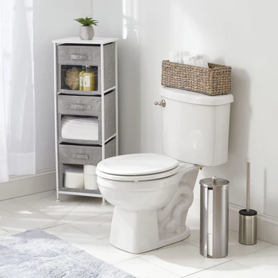 MDesign Natural Woven Water Hyacinth Bathroom Storage Organizer Basket 2 MDesign Natural Woven Water Hyacinth Bathroom Storage Organizer Basket - Image 2