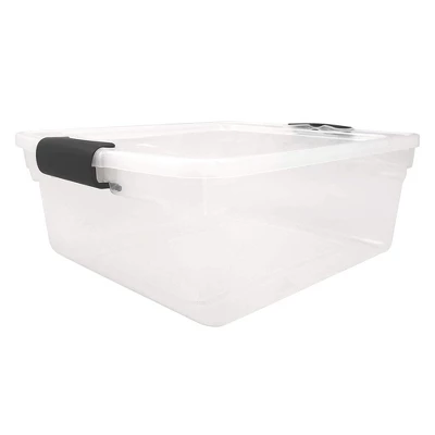 Homz 15.5 Qt Plastic Multipurpose Stackable Clear Storage Container Bins With Lid For Home Or Office Organization, Gray Latch (12 Pack) 2 Homz 15.5 Qt Plastic Multipurpose Stackable Clear Storage Container Bins With Lid For Home Or Office Organization, Gray Latch (12 Pack) - Image 2