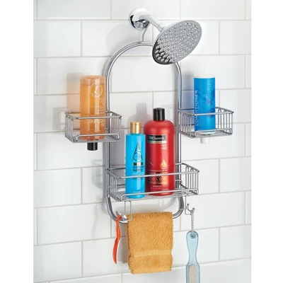 MDesign Metal Large Bath Tub & Shower Caddy, Hanging Storage Organizer 2 MDesign Metal Large Bath Tub & Shower Caddy, Hanging Storage Organizer - Image 2