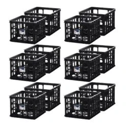 Sterilite Plastic Black Storage Box Milk Crate Containers Home 12 Sterilite Plastic Black Storage Box Milk Crate Containers Home -IRIS Storage Deals Store GUEST cc6dc18b 3d15 486a b16d c1106a30d652