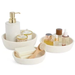 Juvale 3-Piece Small Round Cotton Rope Woven Storage Basket Set, Nesting Bins For Organizing Toys On Shelves, Counters, Home Decor, White, 3 Sizes -IRIS Storage Deals Store GUEST cc72237f 4a39 46e2 ae04 d7d76980b9a0