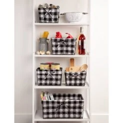 Design Imports Set Of 5 Vintage Gray Chicken Wire Check Liner Baskets Black/White 8 Design Imports Set Of 5 Vintage Gray Chicken Wire Check Liner Baskets Black/White -IRIS Storage Deals Store GUEST cc804aaa afa3 4701 9f80 8daffb8c5813