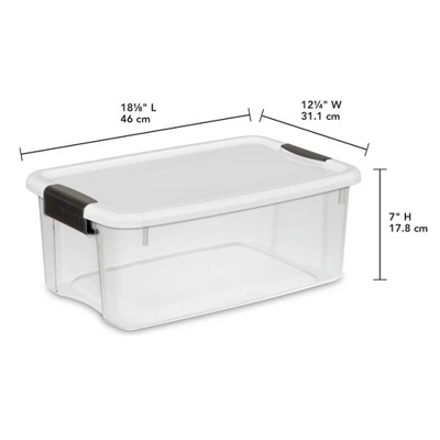 Sterilite Plastic Stackable Storage Container Bin Box Tote With White Latching Lid Organizing Solution For Home & Classroom 1 Sterilite Plastic Stackable Storage Container Bin Box Tote With White Latching Lid Organizing Solution For Home & Classroom