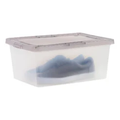 IRIS 8pk 4.25 Gallon Snap Top Plastic Storage Box Clear With Gray Lid -IRIS Storage Deals Store GUEST ccedc2c6 371a 45b3 915e 9015f7f47dbe