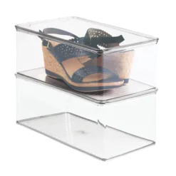 MDesign Stackable Closet Storage Bin Box With Lid, 2 Pack - Clear -IRIS Storage Deals Store GUEST cd808c71 b822 4d25 bcaf 27baee4fab9e