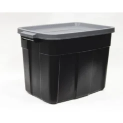 Rubbermaid Roughneck Tote 18 Gallon Stackable Storage Container Organizer Bin With Snap Stay Tight Lid And Easy Carry Handles, Black (6 Pack) -IRIS Storage Deals Store GUEST ce16ce12 d3eb 4269 97eb fc784cbd9002