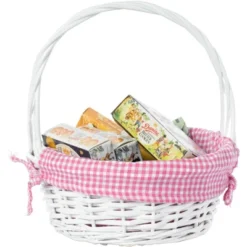 Wickerwise White Round Willow Gift Basket, With Gingham Liner And Handles 16 Wickerwise White Round Willow Gift Basket, With Gingham Liner And Handles -IRIS Storage Deals Store GUEST ce546105 9249 464e 91f9 2a4fb9882cb3