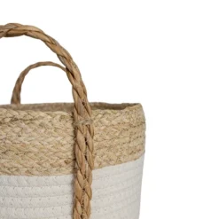 Set Of 3 Baskets White Seagrass & Cotton Rope By Foreside Home & Garden -IRIS Storage Deals Store GUEST ce994251 5d27 4f34 a694 bc59d8c1c17c