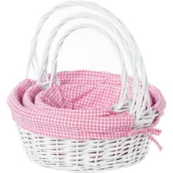 Wickerwise White Round Willow Gift Basket, With Gingham Liner And Handles 23 Wickerwise White Round Willow Gift Basket, With Gingham Liner And Handles -IRIS Storage Deals Store GUEST ce9f083c 4e38 4086 b9c5 38601c19674e