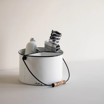 White Metal Caddy - Foreside Home & Garden 7 White Metal Caddy - Foreside Home & Garden - Image 7