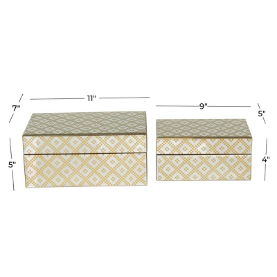 Set Of 2 Glass Geometric Box With Glass Sides Gold – CosmoLiving By Cosmopolitan 6 Set Of 2 Glass Geometric Box With Glass Sides Gold – CosmoLiving By Cosmopolitan - Image 6