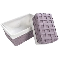 Juvale 5 Piece Set Woven Nesting Storage Baskets, Decorative Wicker Bins For Organizing, Lavender, 3 Sizes -IRIS Storage Deals Store GUEST cfbbe5e4 1efa 42d7 8cad c1eee82f7707