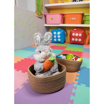 Juvale 2 Pack Round Hemp Rope Baskets, Decorative Woven Storage Basket Bins Hampers For Toy, Blanket - 2 Sizes, Brown 1 Juvale 2 Pack Round Hemp Rope Baskets, Decorative Woven Storage Basket Bins Hampers For Toy, Blanket - 2 Sizes, Brown