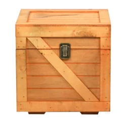 Vintiquewise Wooden Stackable Treasure Chest Cargo Crate Style, Light Brown -IRIS Storage Deals Store GUEST d122558e 6ea4 4bc2 b7a3 d00d31948281