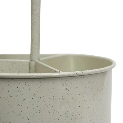 Round White Metal Caddy - Foreside Home & Garden 2 Round White Metal Caddy - Foreside Home & Garden - Image 2