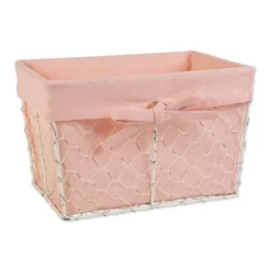 Design Imports Set Of 5 Antique White Chicken Wire Liner Baskets Blush -IRIS Storage Deals Store GUEST d1528f8b bc13 4843 96d3 4b930f645ea1