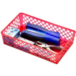 Achieva Large Supply Baskets, 10-3/8 X 6-1/8 X 2-3/8 Inches, Assorted, Set Of 3