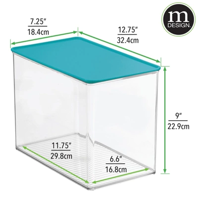 MDesign Plastic Stackable Closet Storage Bin Box With Lid 7 MDesign Plastic Stackable Closet Storage Bin Box With Lid - Image 7