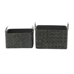 Set Of 2 Leather Storage Baskets Brown - Olivia & May -IRIS Storage Deals Store GUEST d1a05250 9961 4eb3 a4cc 4c1fd363094e