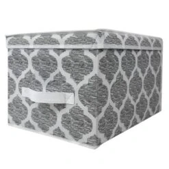 Home Basics Arabesque Large Non-Woven Storage Box With Label Window, Grey 11 Home Basics Arabesque Large Non-Woven Storage Box With Label Window, Grey -IRIS Storage Deals Store GUEST d250d8f0 1c75 476c 83ee 555989a010c4