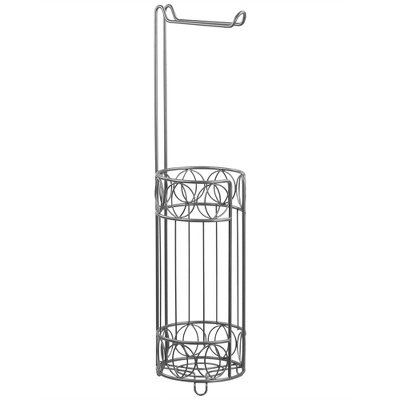 Home Basics Seville Free-Standing Dispensing Toilet Paper Holder, Satin Nickel 2 Home Basics Seville Free-Standing Dispensing Toilet Paper Holder, Satin Nickel - Image 2