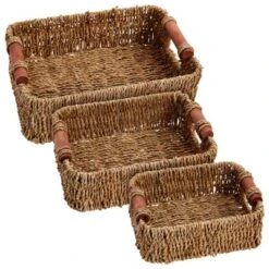 Juvale Set Of 3 Small Wicker Baskets For Storage, Woven Nesting Bins With Handles For Bathroom Towels And Toilet Paper Organization, Shelf 3 Sizes -IRIS Storage Deals Store GUEST d297c9a8 27b0 4a39 a73c 23bbfad3d8a0