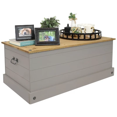 Sunnydaze Decor Sunnydaze Indoor Trunk With Handles - Solid Pine Construction - 39.5" W 2 Sunnydaze Decor Sunnydaze Indoor Trunk With Handles - Solid Pine Construction - 39.5" W - Image 2
