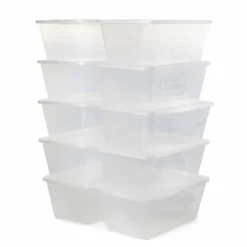 Life Story 5.7 L Clear Shoe & Closet Storage Box Stacking Container