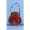 Don Mechanic 12" Brown Gingerbread Man Basket Pouch Filled W/ Christmas Red Guest Hand Towels