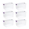 Sterilite 66 Quart Clear Latch Lid Storage Container Tote, 6 Pack, And 6 Quart Clear Latch Lid Storage Container Tote, 12 Pack For Home Organization