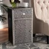 Cosette Metal Floral Accent Cabinet Silver - Baxton Studio