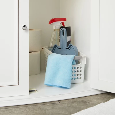 Farmlyn Creek 4 Pack Plastic Storage Baskets Bins With Handles For Shelves, Closet Organizer, 4 Colors 2 Farmlyn Creek 4 Pack Plastic Storage Baskets Bins With Handles For Shelves, Closet Organizer, 4 Colors - Image 2