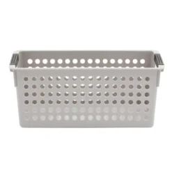 Farmlyn Creek 4 Pack Gray Plastic Storage Baskets Bins With Handles For Shelves, Closet Organizer -IRIS Storage Deals Store GUEST d5dd21e9 419f 48e1 8063 7fa3d60573fa