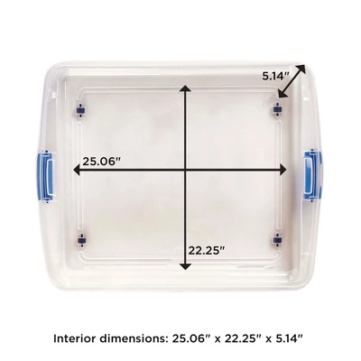 Homz 56 Qt Full/Queen Underbed Clear Plastic Latching Storage Container 4 Homz 56 Qt Full/Queen Underbed Clear Plastic Latching Storage Container - Image 4