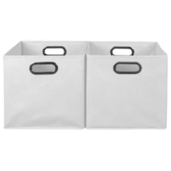Niche Cubo 2pk Foldable Fabric Storage Bin With Label Holder White -IRIS Storage Deals Store GUEST d67412fe d92d 4d5a 9c34 b30920a6533a
