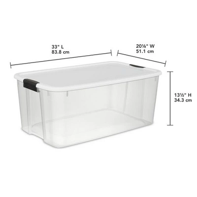 Sterilite Storage System Solution With 116 Quart Clear Stackable Storage Box Organization Containers With White Latching Lid 2 Sterilite Storage System Solution With 116 Quart Clear Stackable Storage Box Organization Containers With White Latching Lid - Image 2