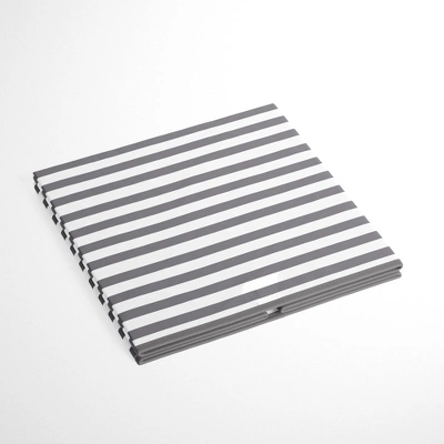 Bacati - Pin Stripes White/Gray Storage Box Large 2 Bacati - Pin Stripes White/Gray Storage Box Large - Image 2