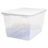 Homz 56 Quart Snaplock Clear Plastic Storage Tote Container Bin With Secure Lid And Handles For Home And Office Organization, 2 Pack