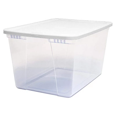Homz 56 Quart Snaplock Clear Plastic Storage Tote Container Bin With Secure Lid And Handles For Home And Office Organization, 2 Pack 1 Homz 56 Quart Snaplock Clear Plastic Storage Tote Container Bin With Secure Lid And Handles For Home And Office Organization, 2 Pack
