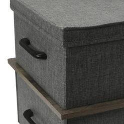 Household Essentials Stacking Storage Boxes With Laminate Top Ashwood 11 Household Essentials Stacking Storage Boxes With Laminate Top Ashwood -IRIS Storage Deals Store GUEST d79b25d1 ae10 46ed b23b e99679814744