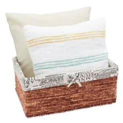 Set Of 5 Brown Woven Storage Nesting Baskets For Closet Organization, Bathroom Shelves, Pantry, Vanity, Bathroom, Small, Rectangular, 3 Sizes -IRIS Storage Deals Store GUEST d7b07830 0ac7 4f8f af11 897c86d9b196