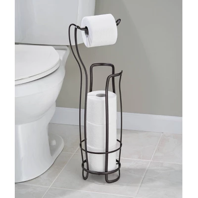 IDESIGN Axis Metal Freestanding Toilet Paper Tissue Holder Bronze 2 IDESIGN Axis Metal Freestanding Toilet Paper Tissue Holder Bronze - Image 2