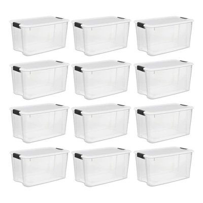 Sterilite 70 Quart Clear Plastic Stackable Storage Container Bin Box Tote With White Latching Lid Organizing Solution For Home & Classroom 9 Sterilite 70 Quart Clear Plastic Stackable Storage Container Bin Box Tote With White Latching Lid Organizing Solution For Home & Classroom - Image 9